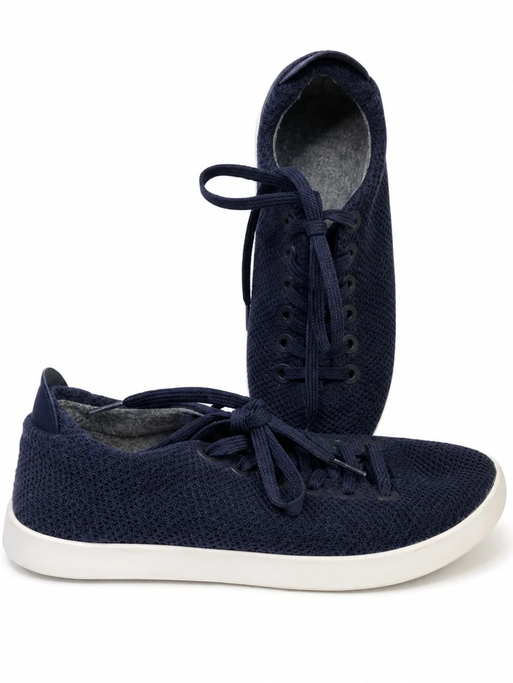 ALLBIRDS Tree Pipers Navy Knit Women’s Casual Lace Up White Sole Sneakers 9